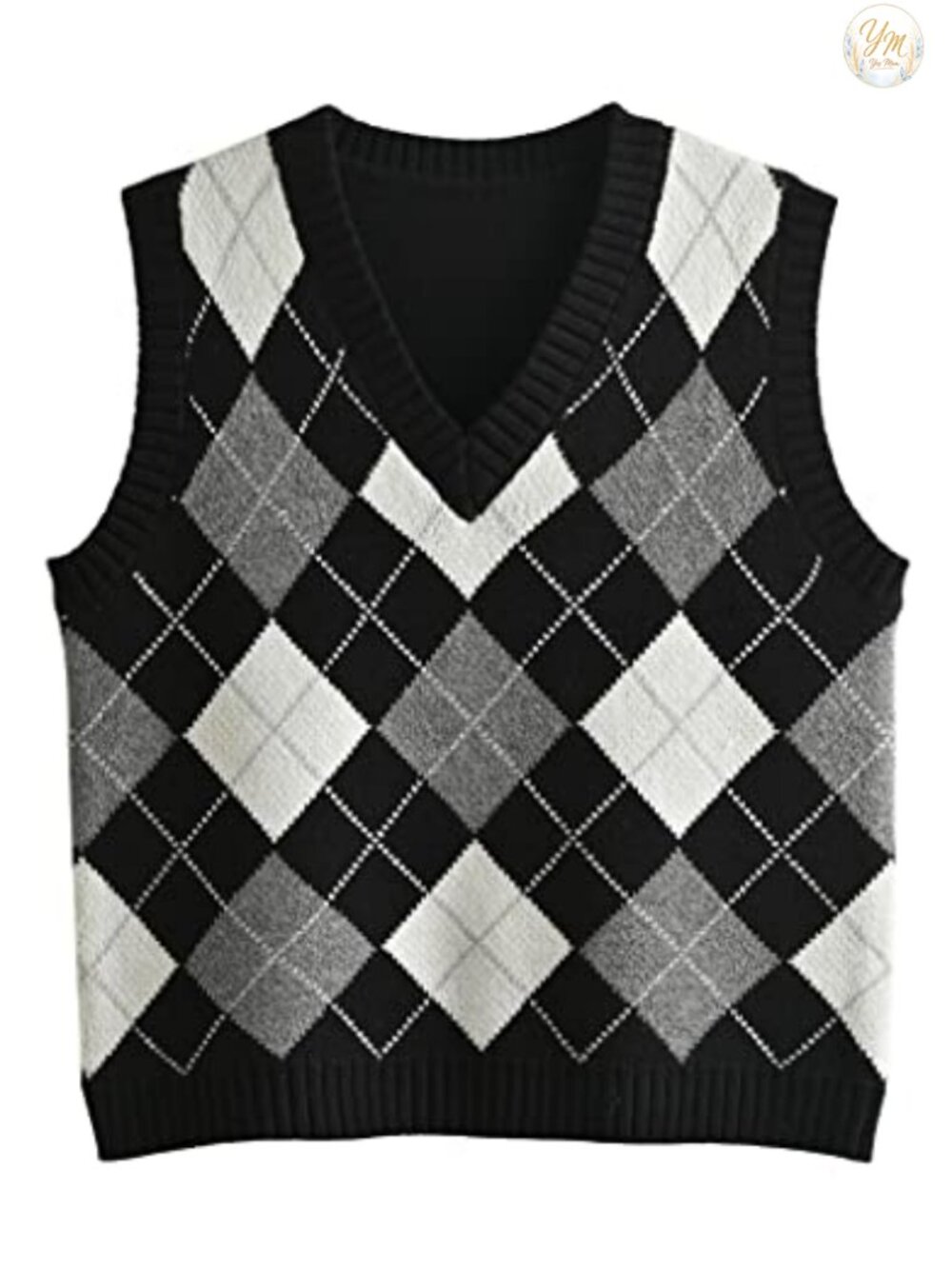 Preppy Sleeveless Knitted Sweater Vest V-Neck Cropped Tank Top